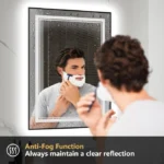 Aqua Framed LED Mirror with Front & Backlight - Image 3