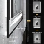 Aqua Framed LED Mirror with Front & Backlight - Image 4