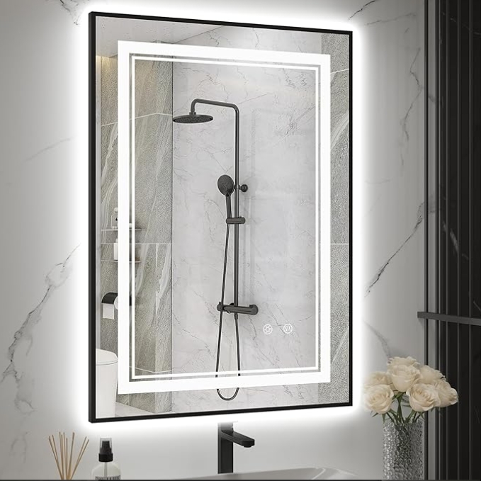 Aqua Framed LED Mirror
